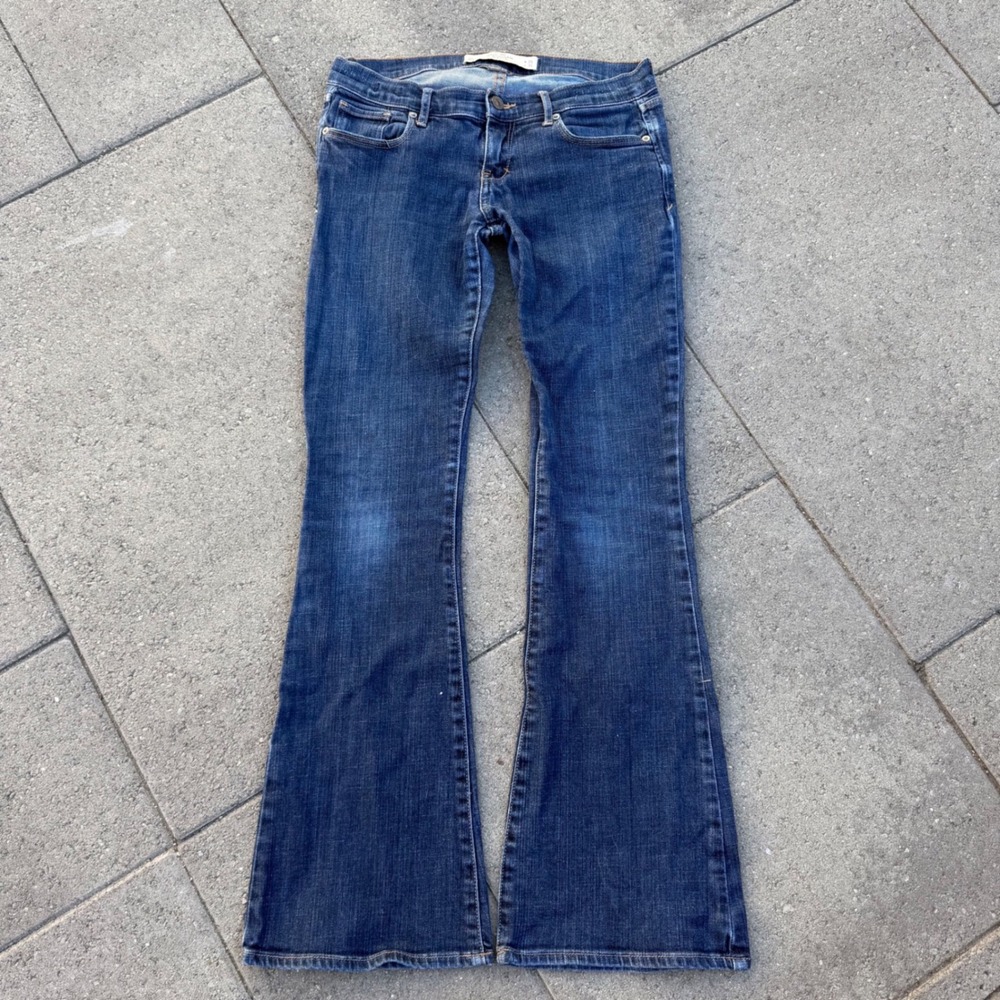 Abercrombie & Fitch Perfect Stretch Flare Jeans Dark Wash Low Rise 2S W26 L31
